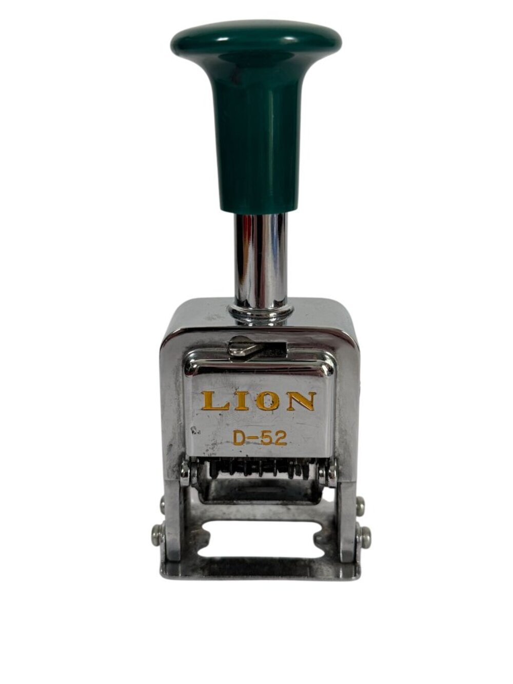 Lion D-52 Numbering Machine Stamp Green Handle Chrome Finish Secretary  Geek